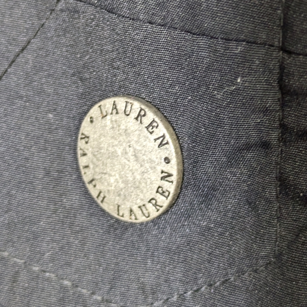 Lauren Ralph Lauren Women's Down Black Puffer Jacket Coat Faux Coyote Fur Trim L - Picture 7 of 13